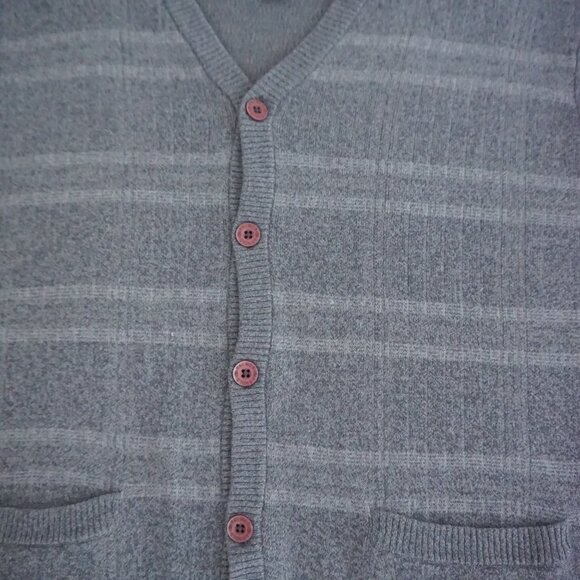 Arnold Palmer Gray Cotton Cardigan Soft Knit Old Money Minimalist Layers L - Picture 6 of 9